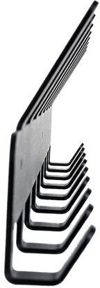 Iso Trade Wandhalterung Metall 17 Haken Schwarz 48x2.8x9.1cm