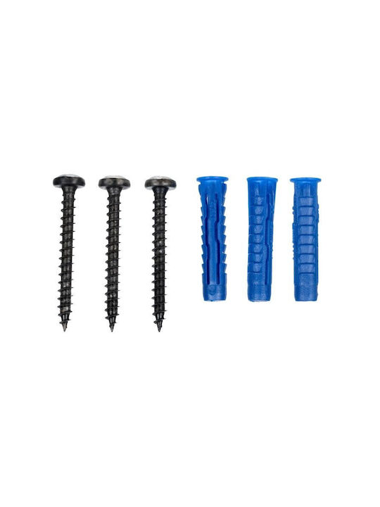 Iso Trade Metal Wall Hanger 17 Hooks Black 48x2.8x9.1cm