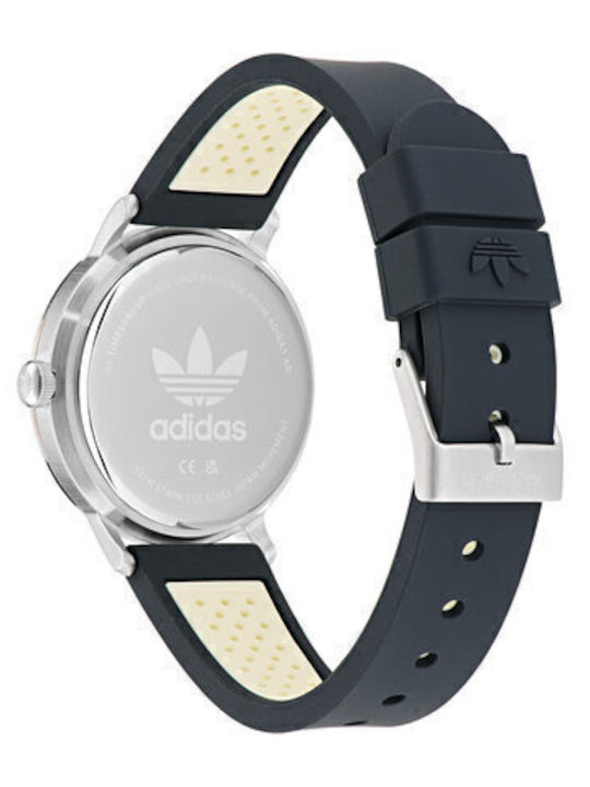 adidas Ceas Bărbați Code One 38mm Baterie cu Culoare Cauciuc Neagră Λουράκι