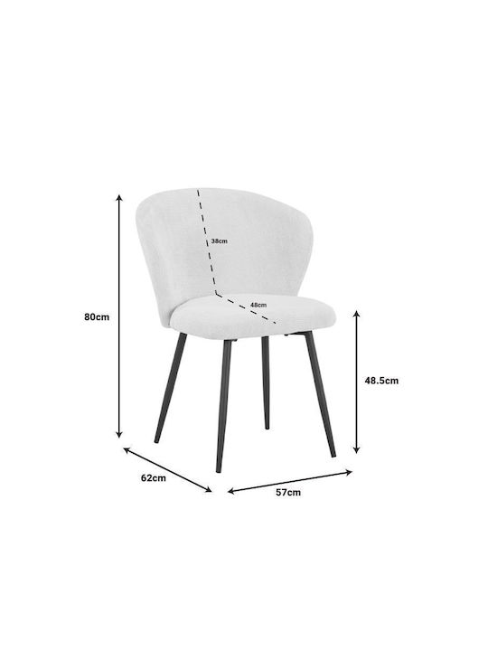Karg Dining Room Fabric Chair White / Black 57x62x80cm