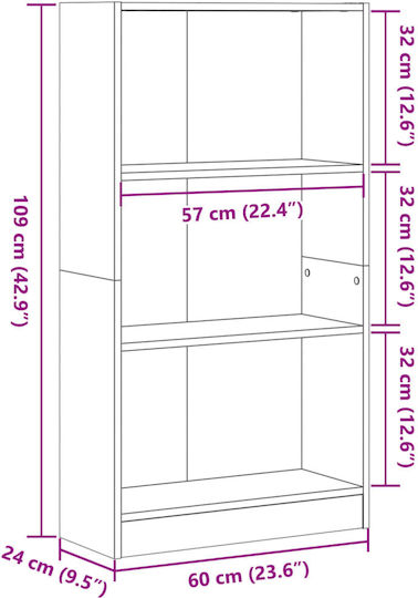Bibliotecă Maro 60x24x109cm
