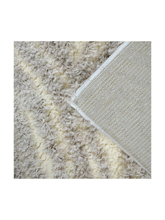 Saray Home Moroccan Rug Rectangular Shaggy Cream