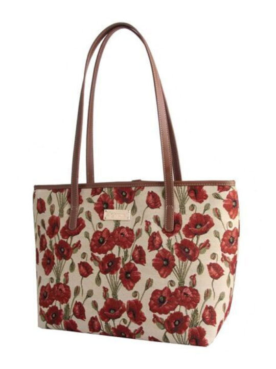 Signare Poppy Women's Bag Tote Hand Ecru