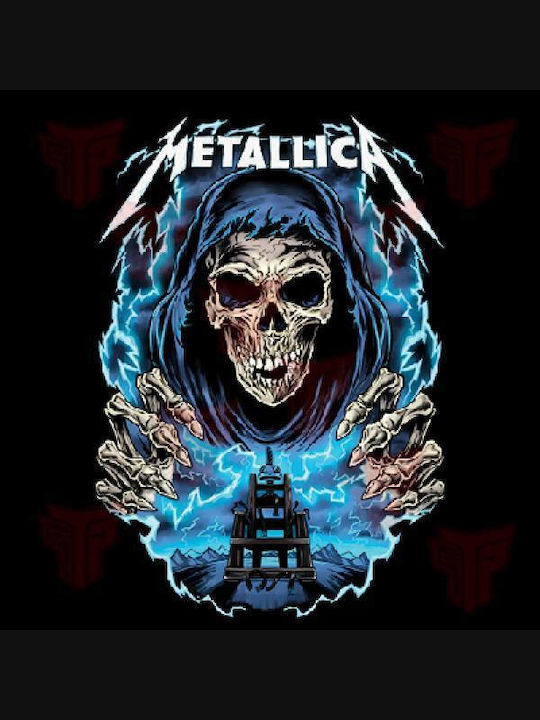 Premium T-Shirt Takeposition Großer Druck Schwerer Baumwolle 185 g/m² Metallica Schwarz 321-7755