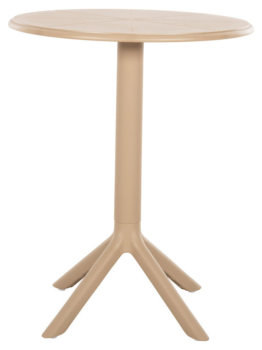 Catering Garden Table for Small Outdoor Spaces Made of Polypropylene Foldable Terrin Cappuccino 61x61x77cm