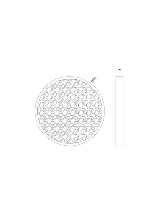Aca Mond Leuchte Wand mit Integrierter LED und Warmweißes Licht 60x70cm