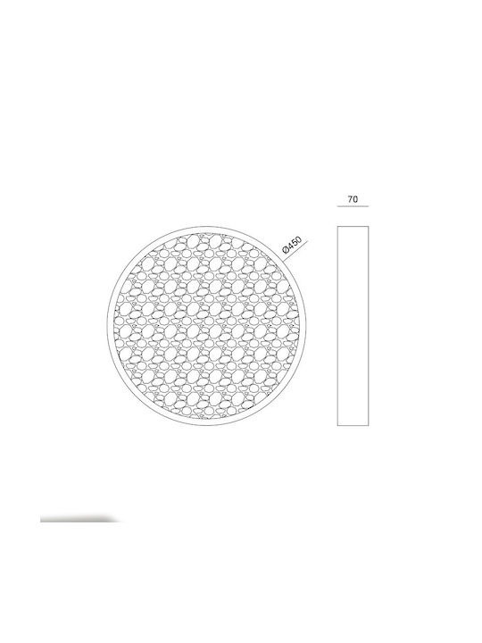 Aca Mond Осветително тяло За стена с вграден LED 45x70см.