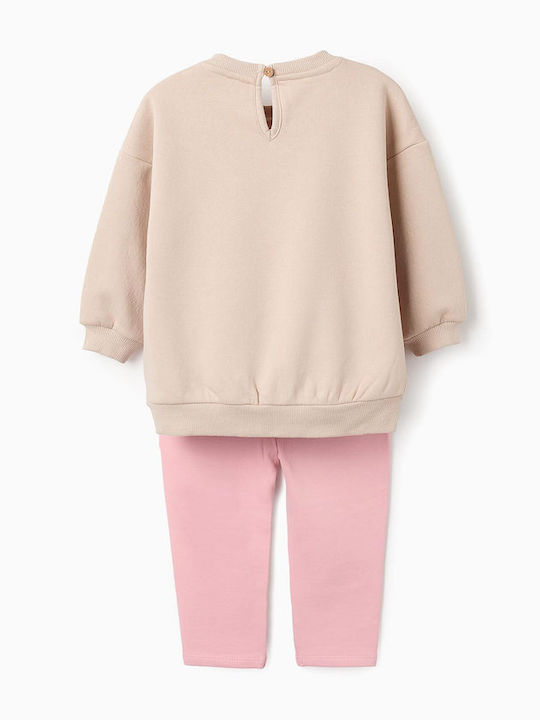 Zippy Kinder Sweatpants Set - Jogginganzug Beige, Pink