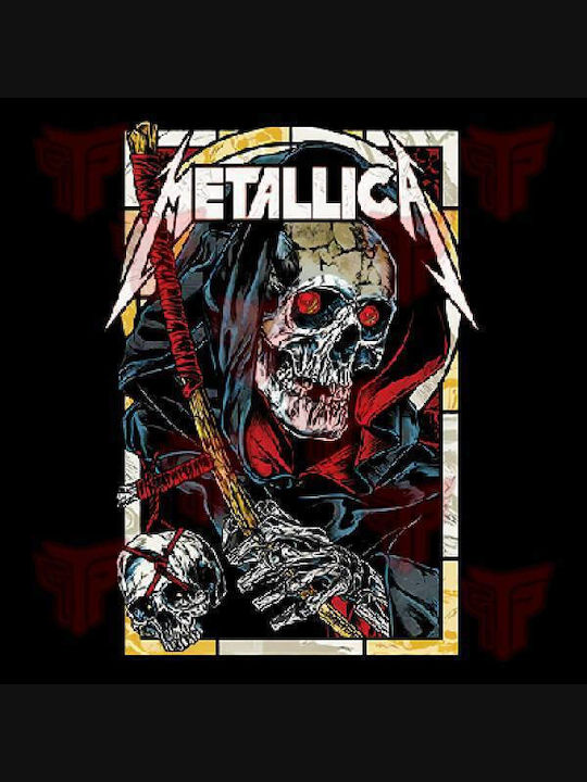 Premium T-Shirt Takeposition Großer Druck Schwerer Baumwolle 185 g/m² Metallica Reaper Schwarz 321-7767