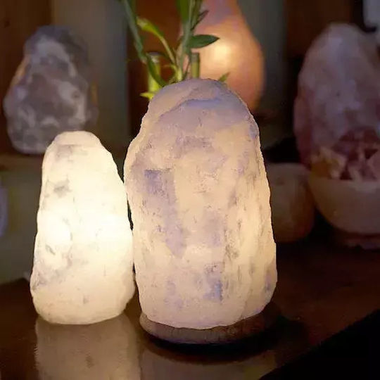 Weiße Himalaya-Salzlampe Felsenform Kristallfelsen 20cm
