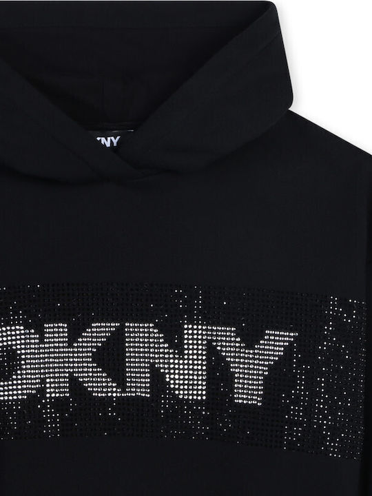 DKNY Kids Fleece Sweatshirt with Hood Black