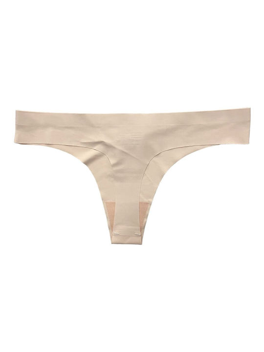 Women's Seamless String Briefs 9519 Beige