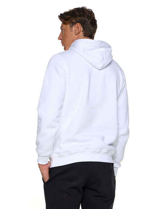 Bodymove Herren Sweatshirt mit Kapuze Weiß