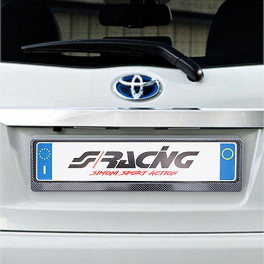 Simoni Racing Car License Plate Frame Back Plastic 53 x 14cm Black Carbon