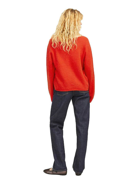 Jack & Jones Damen Pullover mit V-Ausschnitt Red