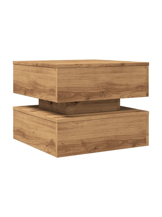 Square Side Table Wooden Artisian Oak 50x50x40cm
