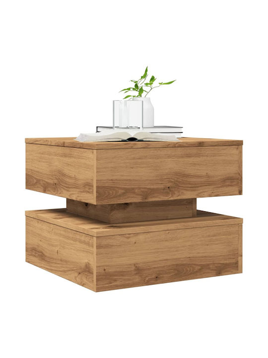 Square Side Table Wooden Artisian Oak 50x50x40cm