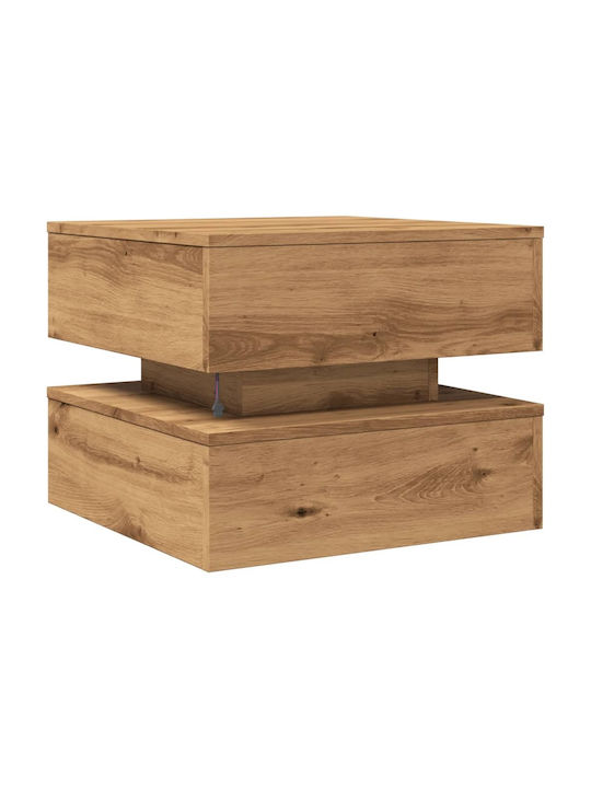 Square Side Table Wooden Artisian Oak 50x50x40cm