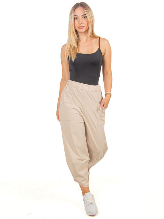 Ellen Damen Stoff Hose Beige