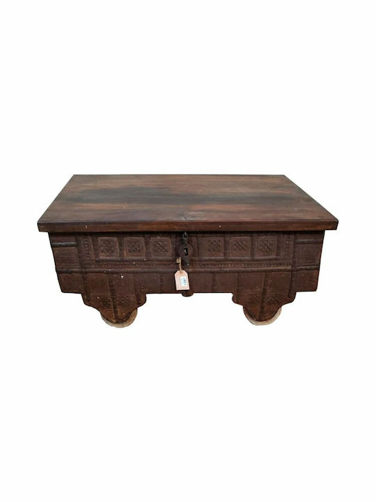 Alexandra House Living Wooden Decorative Trunk Brown