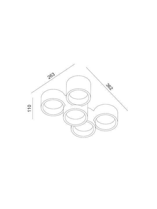 Aca Spot with 5 Lights in White Color