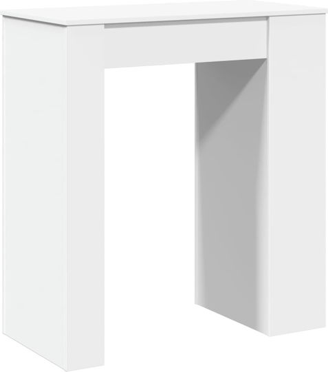 Vidaxl Bar Table Shelves White 95x47x103.5cm Engineered Wood 1 Piece White