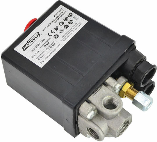 Awtools Compressor Pressure Switch 230v 3 Input 1/4"