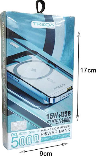 Treqa TR-966 Power Bank 5000mAh με Θύρα USB-A Power Delivery / Quick Charge 3.0