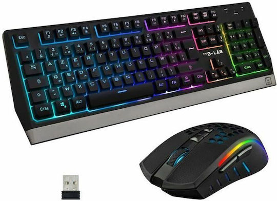 G-Lab Combo Tungsten Kabellos Set Gaming Tastatur mit RGB-Beleuchtung & Maus (Französisch)