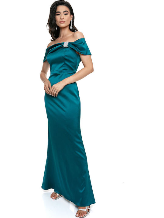 Rochie Maxi pentru Nuntă Botez Petrol