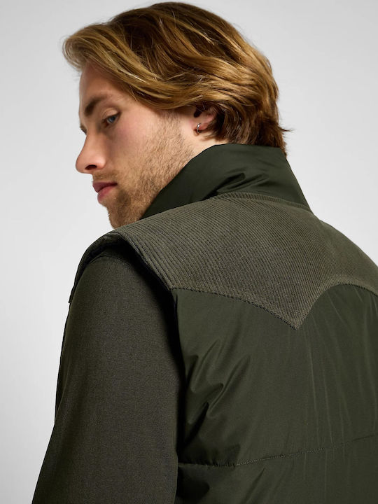 Ärmellos Jacke Puffer Olive, Khaki