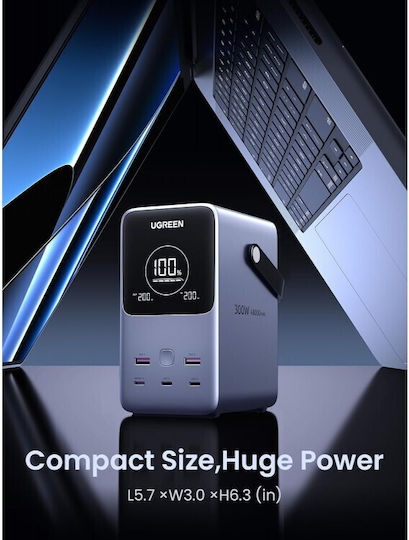 Ugreen PB770 Power Bank 48000mAh 300W with 2 USB-A Ports and 3 USB-C Ports Power Delivery Gray