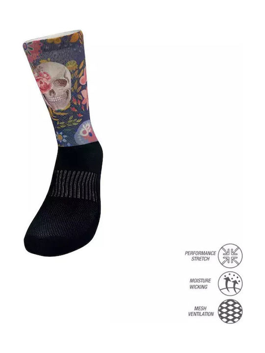 Desocks Κάλτσες Skull Flowers Printed Performance M 38-41