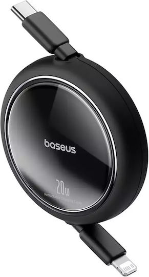 Baseus Retractable USB-C to Lightning Cable 20W Μαύρο 1m (P10364501111-00)