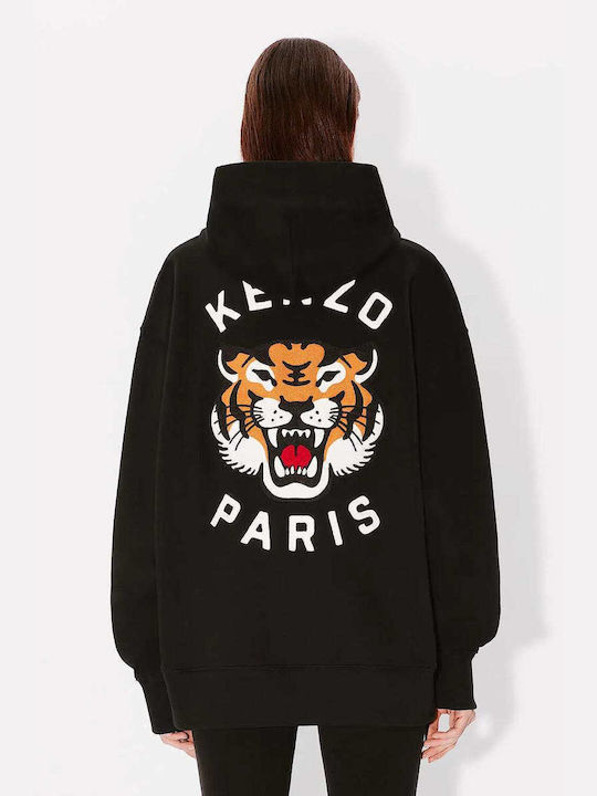 Kenzo Women's Long Hooded Sweatshirt Black