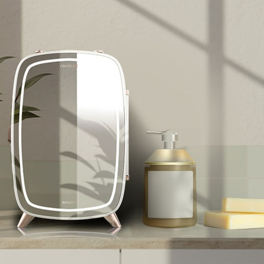 Cecotec Bamba Coolingbeauty 6000 Cosmetic Refrigerator 6lt With Shelf Mirror With LED Lighting White 18W