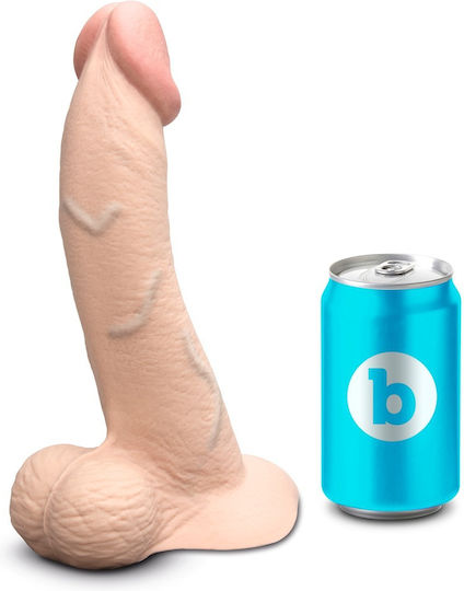 b-Vibe Glasdildo mit Hoden und Saugnapf Fleisch 23cm