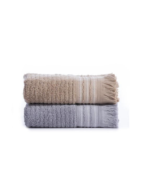 Nef-Nef Homeware Facecloth Satti 50x90cm. Grey Weight 500gr/m²