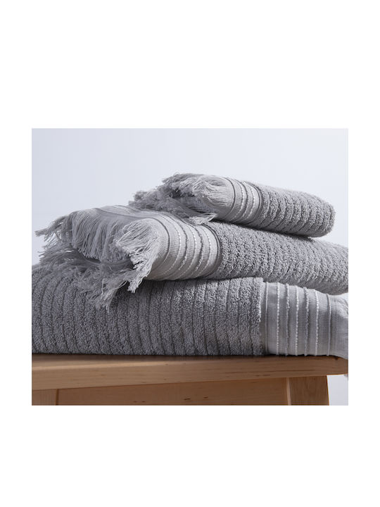 Nef-Nef Homeware Πετσέτα Χεριών Satti 30x50εκ. Grey Βάρους 500gr/m²