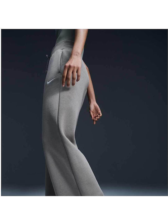 Sportswear High Waist Sweatpants Wide Fleece Gray