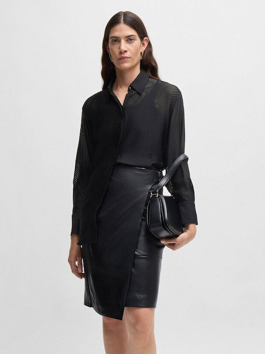 Hugo Boss Langärmelig Damen Hemd Black