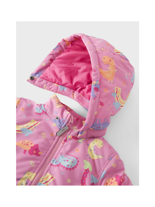 Brand Waterproof Kids Coat Windproof with Lining & Hood Pink-fuchsia