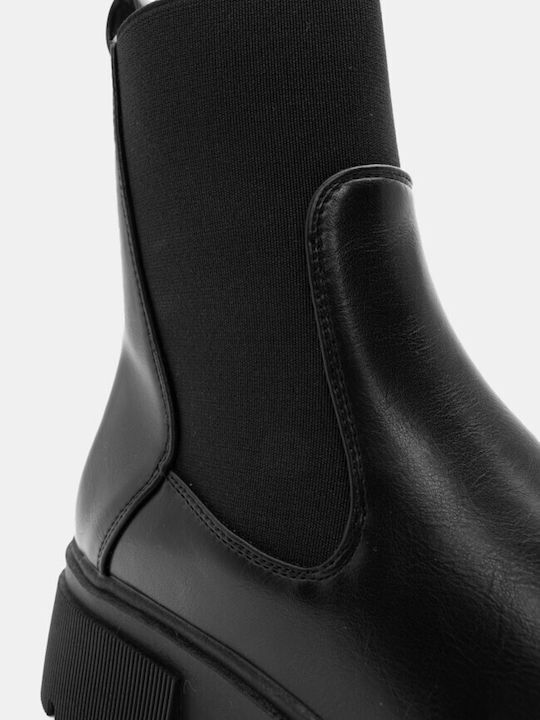 Luigi Suede Women's Chelsea Boots with Medium Heel Black