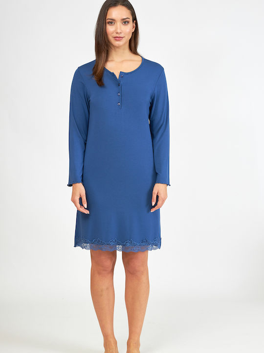 Harmony Winter Women's Nightdress Blue