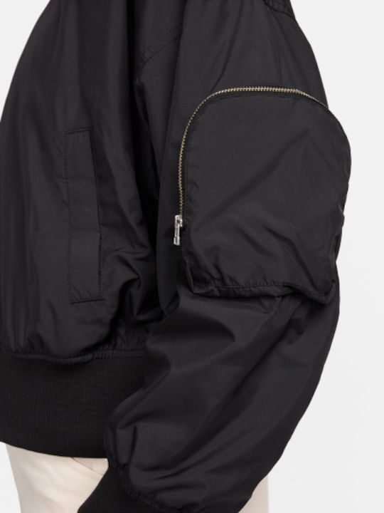 Sportswear Women's Short Sports Jacket for Winter Black
