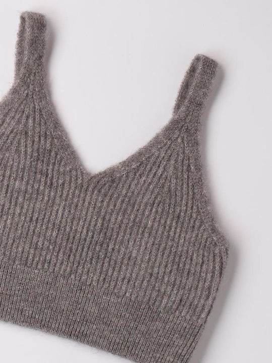 iDO Παιδικό Crop Top Αμάνικο Grey