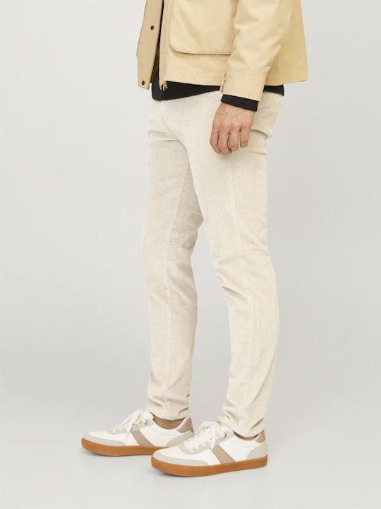 Jack & Jones Ανδρικό Παντελόνι Chino Ελαστικό σε Relaxed Εφαρμογή Εκρού