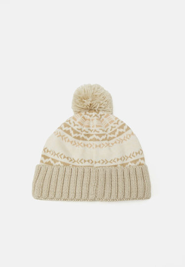Beanie Unisex Beanie with Rib Knit in Ecru color
