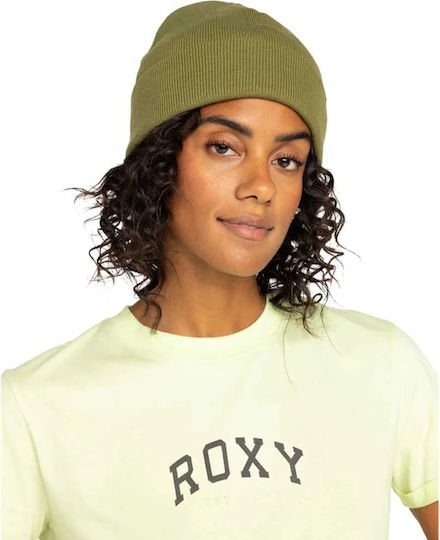 Tropical Snow Beanie Beanie Knitted in Khaki color