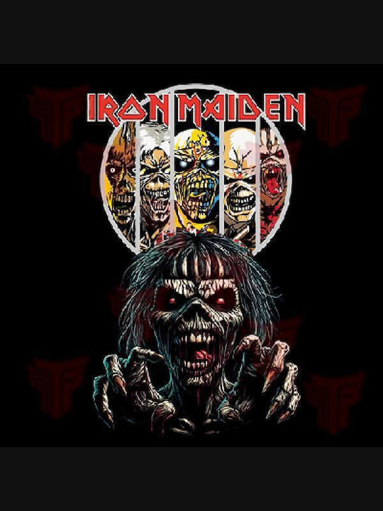 Tricou Premium Takeposition Imprimeu Mare Bumbac Gros 185 G/m2 Iron Maiden Negru 321-7757